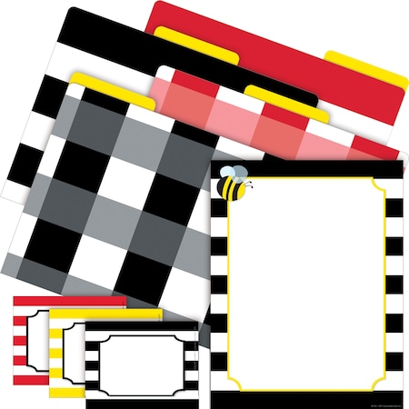 Barker Creek Buffalo Plaid Get Organized Office Kit, Multi-Design Set, 107/Set 116